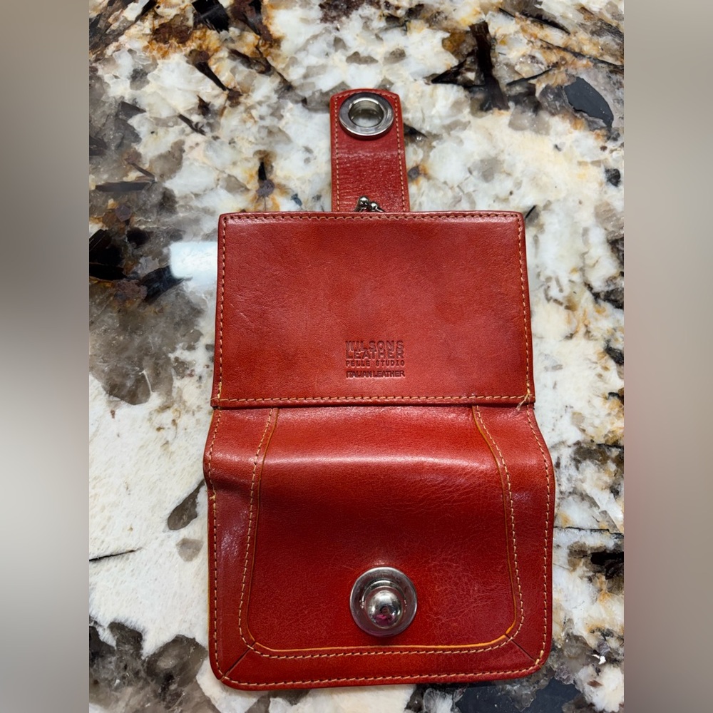 Wilsons Leather Red/Orange Shoulder Bag with Wallet - Picture 10 of 15